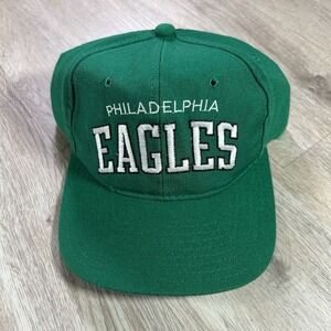 VTG Starter Philadelphia Eagles Arch Snapback Hat NFL Green 100% Wool Cap